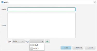 Focuses on adding task quickly