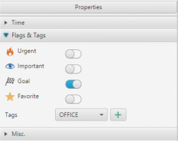 Assigns flags to a task or note